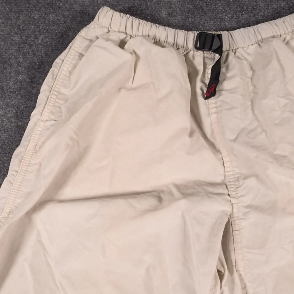 Gramicci Pants Mens M (28x33) Beige Belted Elastic Climbing Nylon USA Made READ